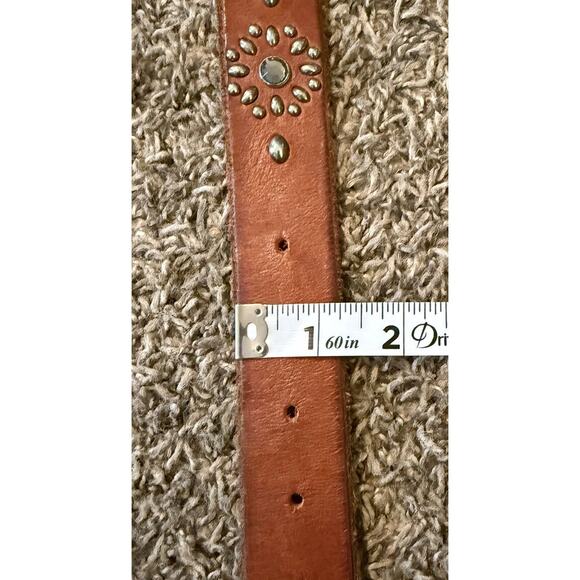 Cowboy 8 Belt Brown Leather Studded Rhinestones 1.25”x49” Western Cowgirl Rodeo - Picture 11 of 12